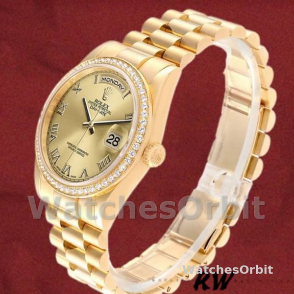Rolex Day Date 118348 Champagne dial Yellow Gold 36mm Unisex Replica Watch