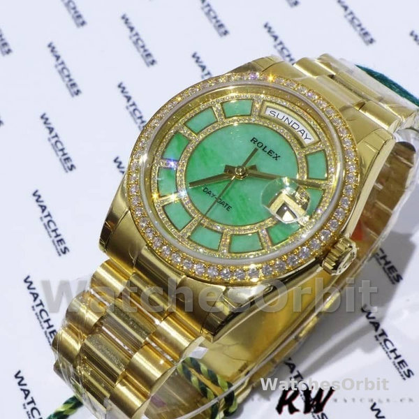 Rolex Day Date 118348 Green Dial Yellow Gold 36mm Unisex Replica Watch