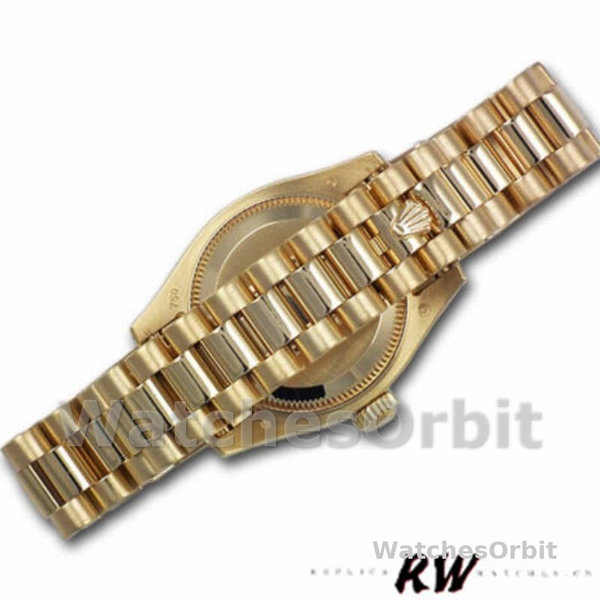 Rolex Day Date 118348 Yellow Gold Black Diamond Dial 36mm Unisex Replica Watch