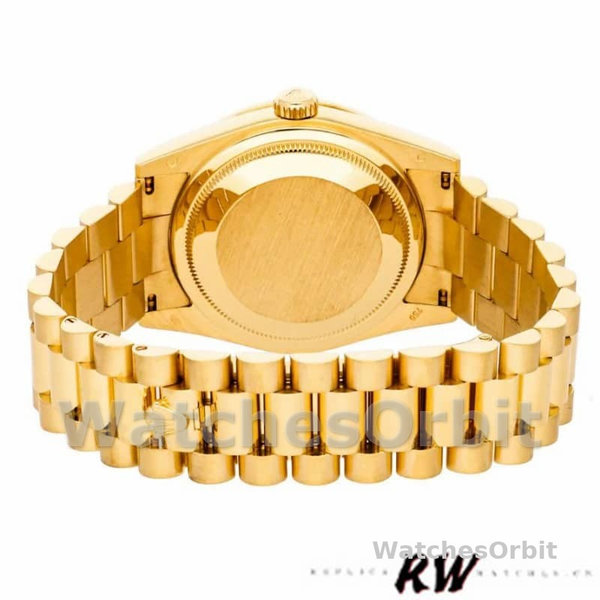 Rolex Day-Date 118388 Champagne Jubilee Diamond Dial Yellow Gold 36MM Unisex Replica Watch