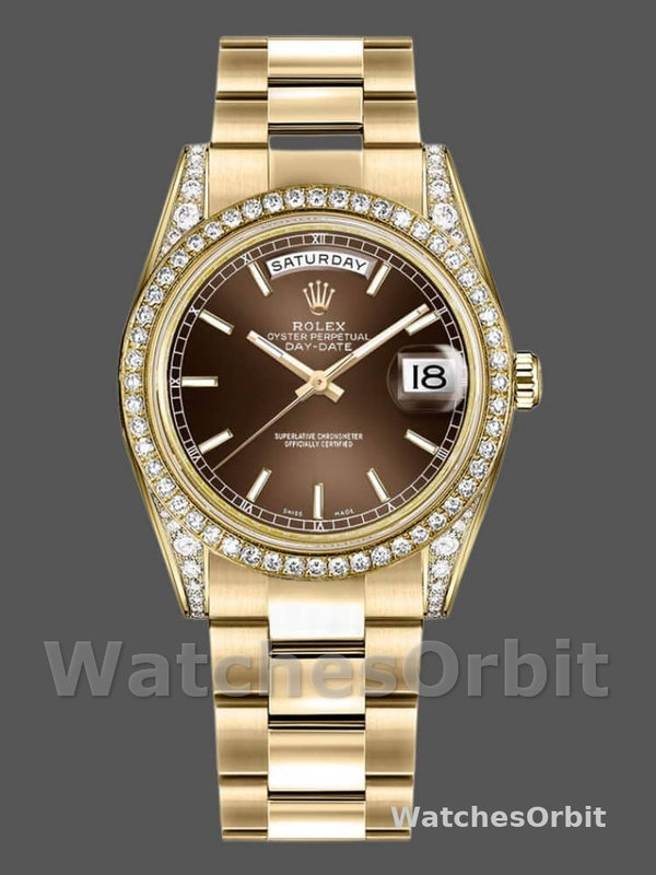 Rolex Day-Date 118388 Chocolate Brown Dial 36MM Unisex Replica Watch