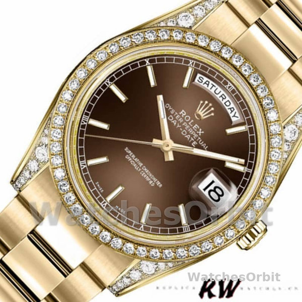 Rolex Day-Date 118388 Chocolate Brown Dial 36MM Unisex Replica Watch