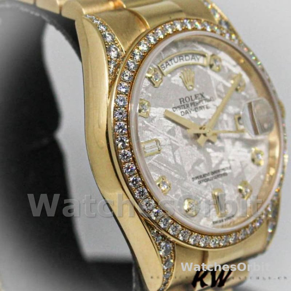 Rolex Day-Date 118388 Diamond Bezel Meteorite Dial 36MM Unisex Replica Watch