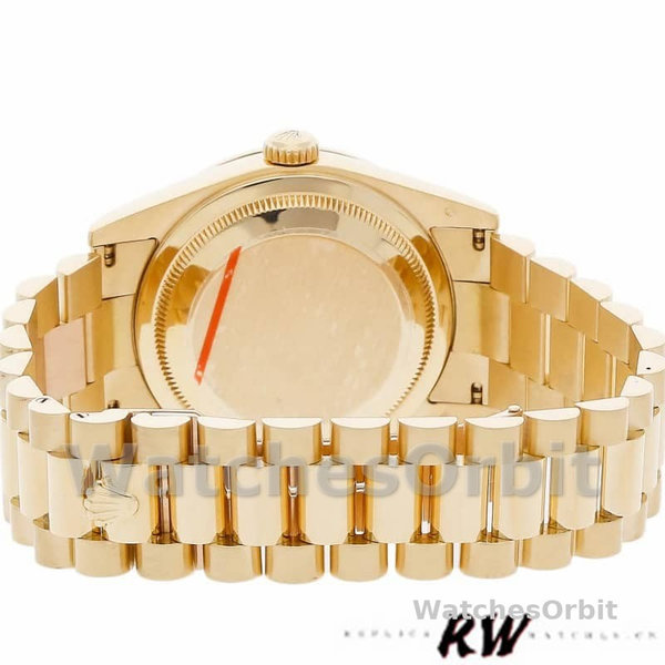 Rolex Day-Date 118388 Yellow Gold Champagne Diamond Dial 36MM Unisex Replica Watch