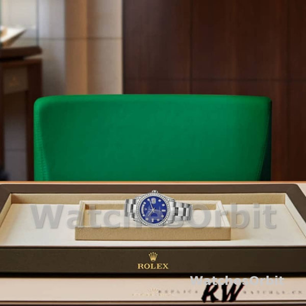 Rolex Day-Date 118389 Diamond Bezel Blue Dial 36MM Unisex Replica Watch
