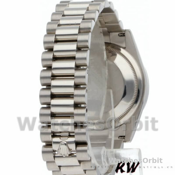 Rolex Day-Date 118389 White Gold Silver Dial 36MM Unisex Replica Watch