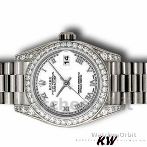 Rolex Day-Date 118389 White Gold White Roman Numeral Dial 36MM Unisex Replica Watch