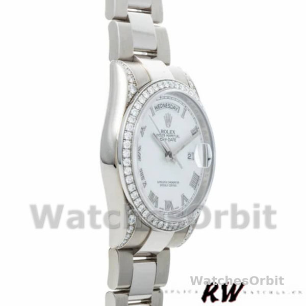 Rolex Day-Date 118389 White Roman Numeral Dial 36MM Unisex Replica Watch