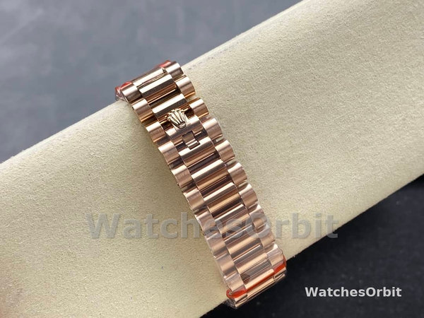 Rolex Day-Date 128235 Everose Gold Brown Ombre Diamond Dial 36MM Unisex Replica Watch