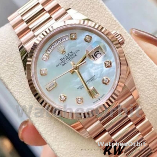 Rolex Day-Date 128235 Everose Gold MOP Dial 36MM Unisex Replica Watch