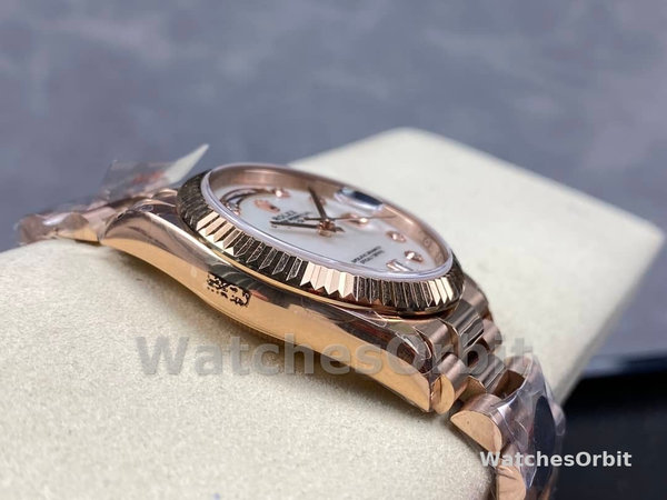 Rolex Day-Date 128235 Everose Gold MOP Dial 36MM Unisex Replica Watch