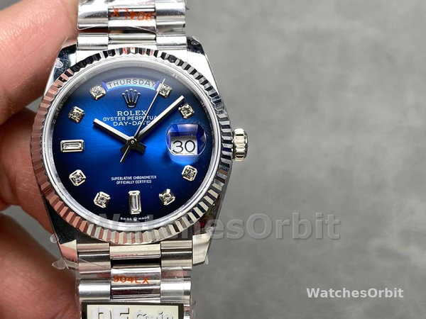 Rolex Day-Date 128239 Blue Ombre Diamond Dial 36MM Unisex Replica Watch
