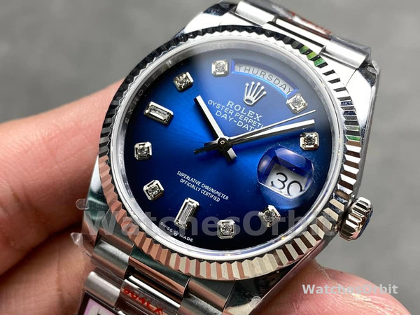 Rolex Day-Date 128239 Blue Ombre Diamond Dial 36MM Unisex Replica Watch