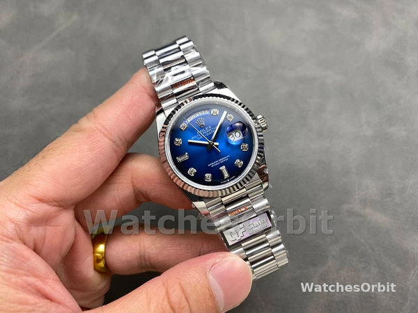Rolex Day-Date 128239 Blue Ombre Diamond Dial 36MM Unisex Replica Watch