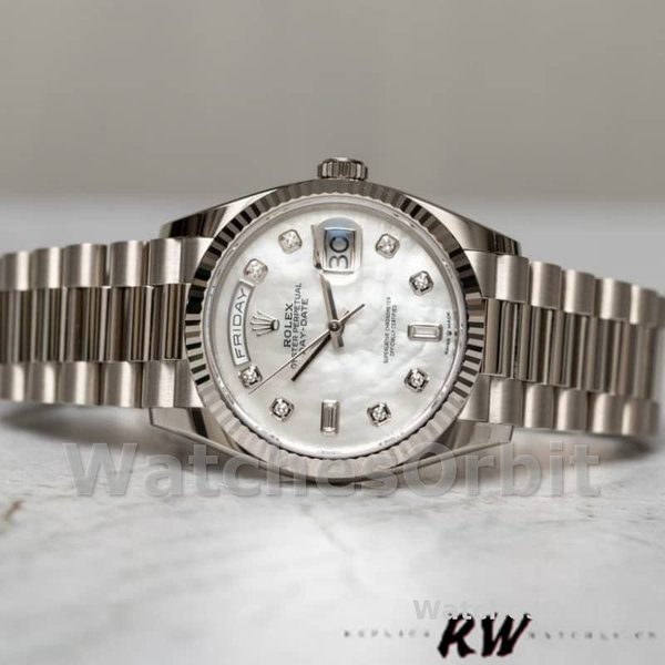 Rolex Day-Date 128239 White Gold Mother of Pearl Dial 36MM Unisex Replica Watch