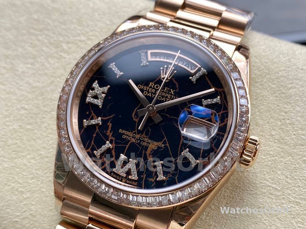 Rolex Day-Date 128345RBR Eisenkiesel dial Everose Gold 36MM Unisex Replica Watch