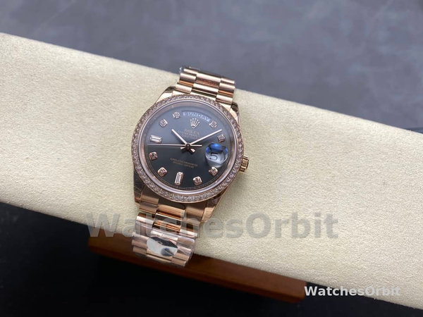 Rolex Day-Date 128345RBR Slate Dial Everose Gold 36MM Unisex Replica Watch