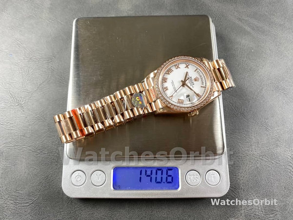 Rolex Day-Date 128345RBR White Dial Everose Gold 36MM Unisex Replica Watch