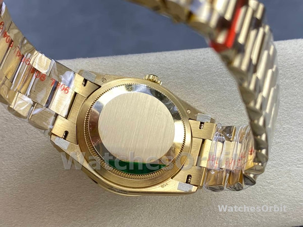 Rolex Day-Date 128348RBR Champagne Index Dial Yellow Gold 36MM Unisex Replica Watch