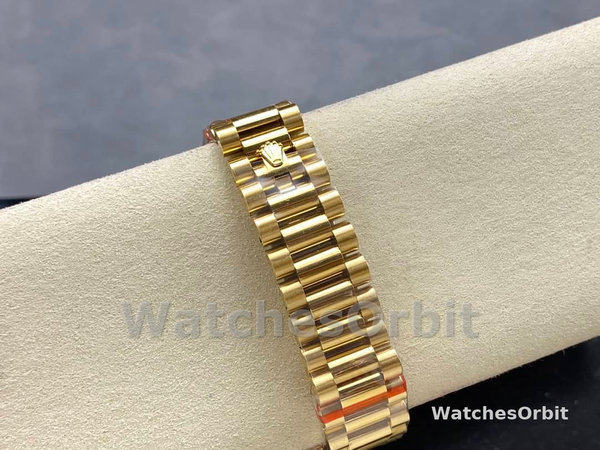 Rolex Day-Date 128348RBR Champagne Index Dial Yellow Gold 36MM Unisex Replica Watch