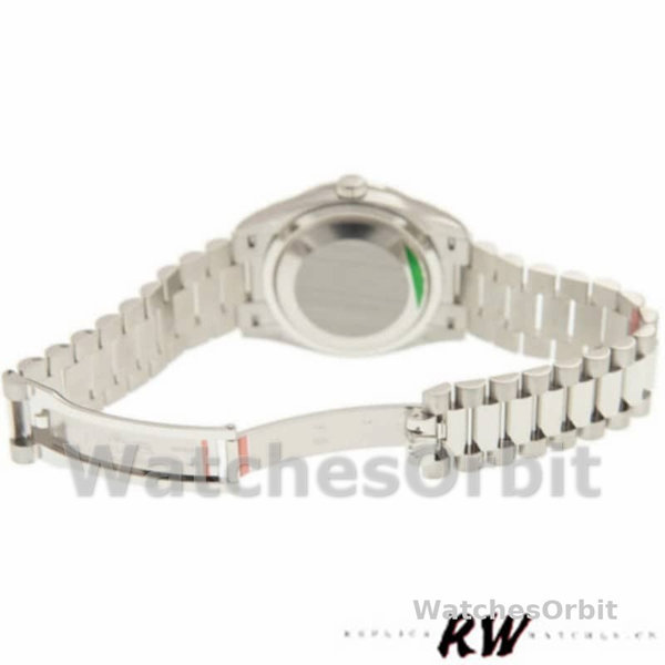 Rolex Day-Date 128349RBR Silver Index Dial Diamond Bezel 36MM Unisex Replica Watch