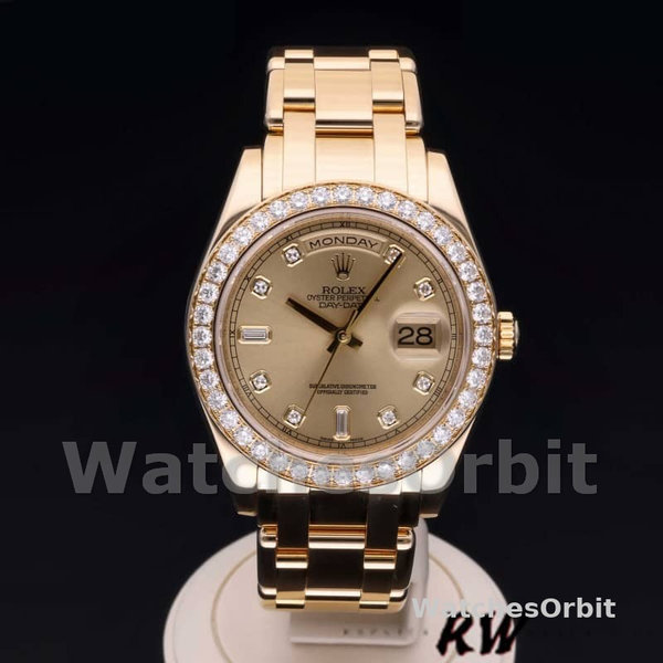 Rolex Day-Date 18948 Champagne Diamond Dial Special Edition 39MM Mens Replica Watch