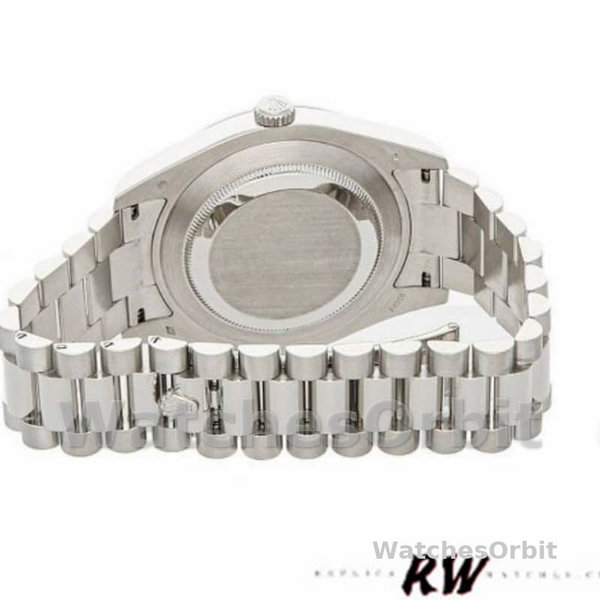 Rolex Day-Date 218206 Concentric Circle Ivory Roman Numeral Dial Platinum 41MM Mens Replica Watch