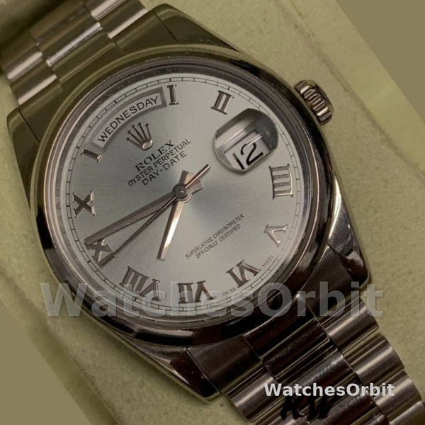 Rolex Day-Date 218206 Concentric Rhodium Grey Roman Numeral Dial Platinum 41MM Mens Replica Watch