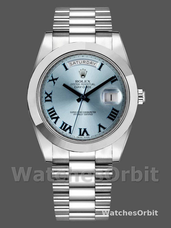 Rolex Day-Date 218206 Ice Blue Dial Platinum 41MM Mens Replica Watch