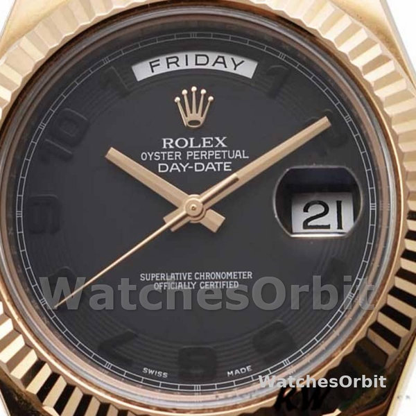 Rolex Day-Date 218235 Black Concentric Arabic Dial Rose Gold 41MM Mens Replica Watch