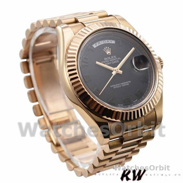 Rolex Day-Date 218235 Black Concentric Arabic Dial Rose Gold 41MM Mens Replica Watch