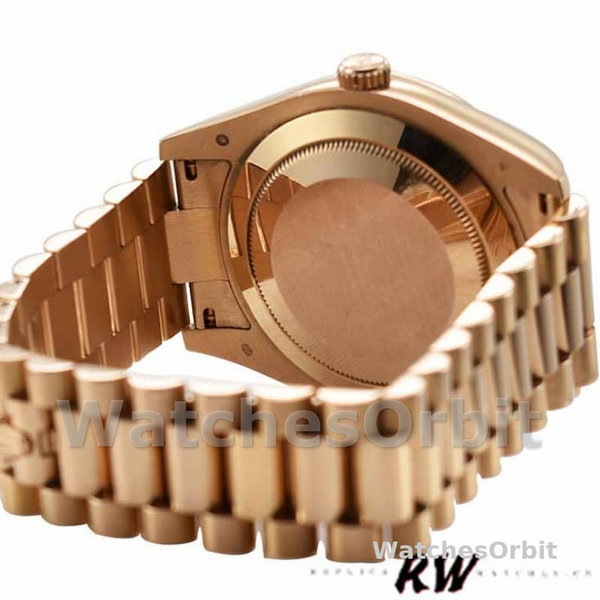 Rolex Day-Date 218235 Black Concentric Arabic Dial Rose Gold 41MM Mens Replica Watch