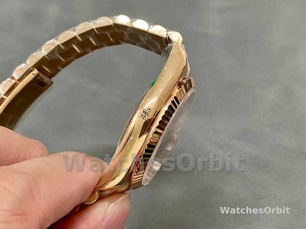 Rolex Day-Date 218235 Diamonds and Rubies Black Dial Rose Gold 41MM Mens Replica Watch