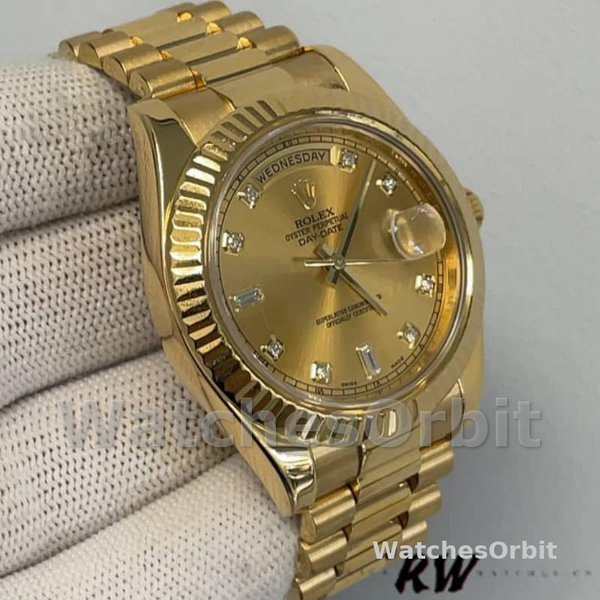 Rolex Day-Date 218238 Champagne Dial Yellow Gold 41MM Mens Replica Watch