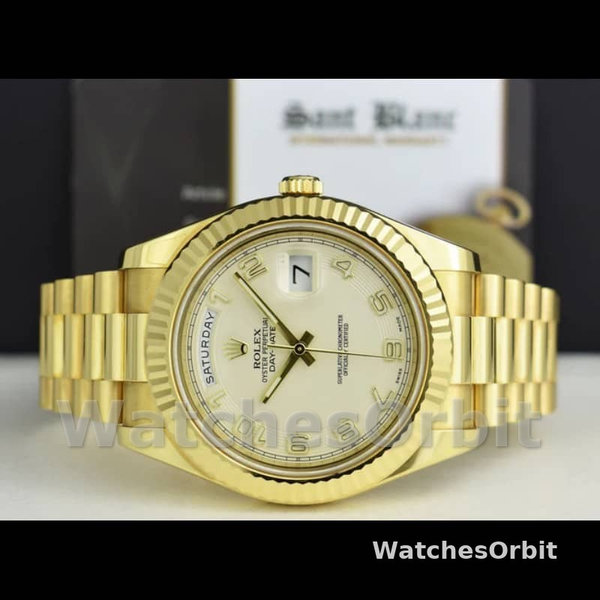 Rolex Day-Date 218238 Ivory Dial Yellow Gold 41MM Mens Replica Watch