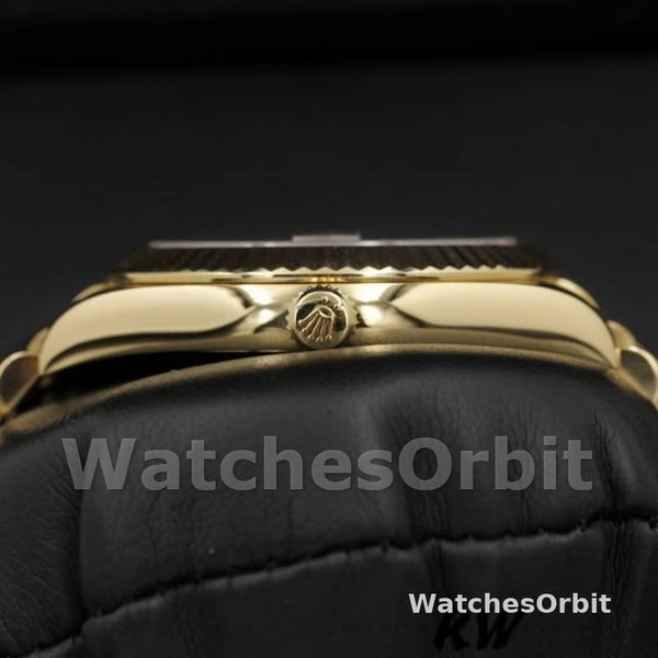 Rolex Day-Date 218238 Wave Black Dial Yellow Gold 41MM Mens Replica Watch