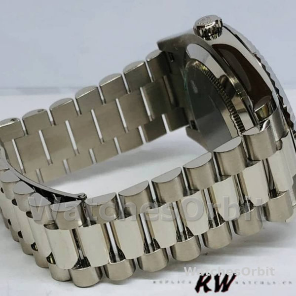 Rolex Day-Date 218239 Black Roman Numerals Dial White Gold 41MM Mens Replica Watch