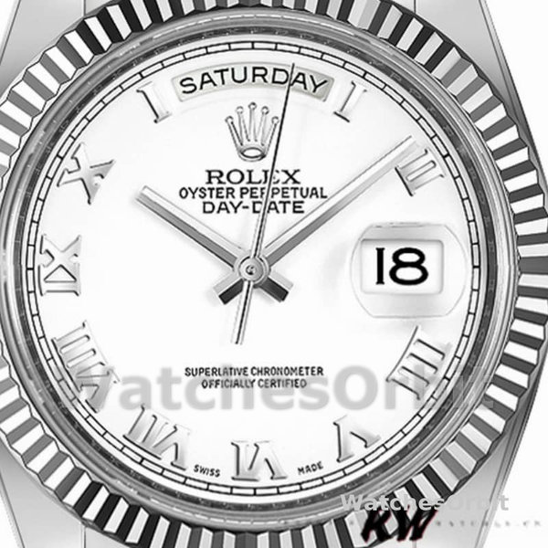 Rolex Day-Date 218239 White Roman Numerals Dial White Gold 41MM Mens Replica Watch