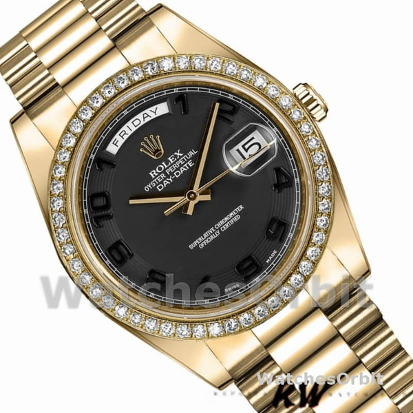 Rolex Day-Date 218348 Concentric Circle Black Dial 41MM Mens Replica Watch