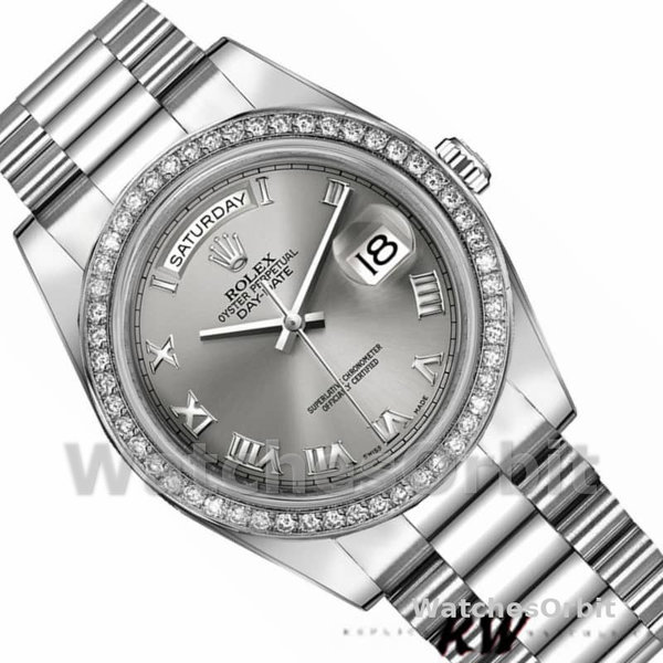 Rolex Day-Date 218349 Rhodium Grey Dial 41MM Mens Replica Watch