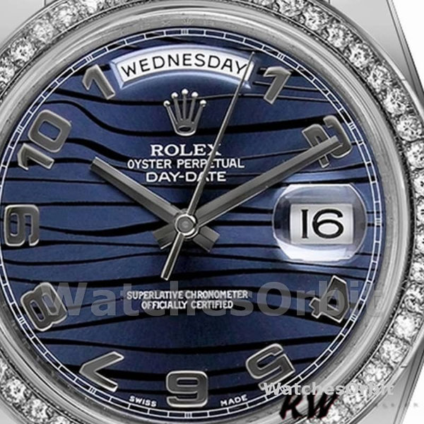 Rolex Day-Date 218349 Wave Blue Dial 41MM Mens Replica Watch