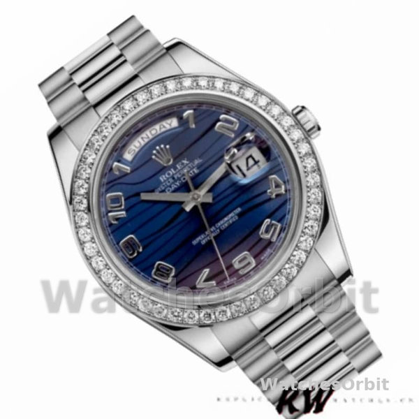 Rolex Day-Date 218349 Wave Blue Dial 41MM Mens Replica Watch
