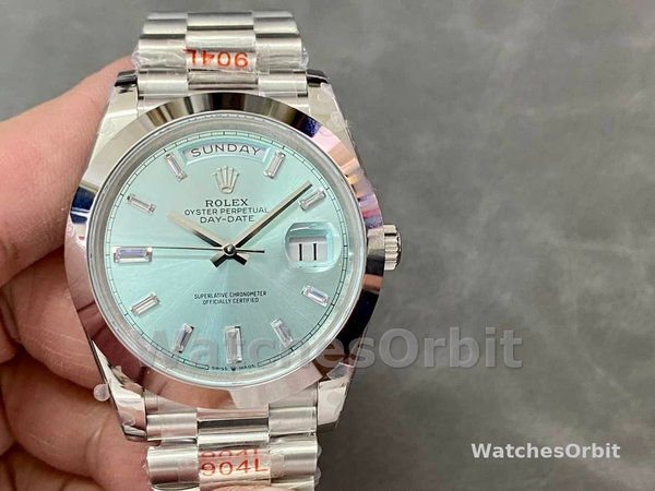 Rolex Day-Date 228206 Ice Blue Dial Platinum 40MM Mens Replica Watch