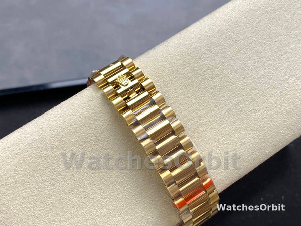 Rolex Day-Date 228238 Black Diamond Dial Fluted Bezel 40mm Mens Replica Watch
