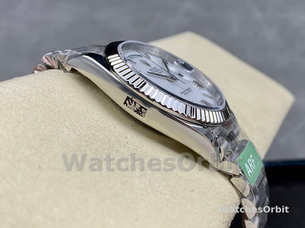 Rolex Day-Date 228239 White Roman Dial Fluted Bezel 40mm Mens Replica Watch