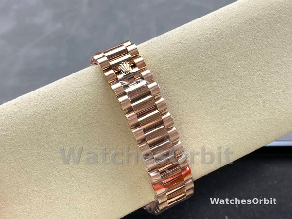 Rolex Day-Date 228345RBR 0007 Sundust Diamond Dial Diamond Bezel 40mm Mens Replica Watch
