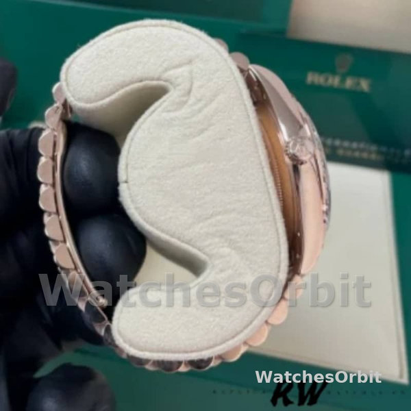 Rolex Day-Date 228345RBR Chocolate Brown Roman Dial Diamond Bezel 40mm Mens Replica Watch
