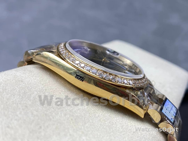 Rolex Day-Date 228348RBR 0043 Black Diamond Dial Diamond Bezel 40mm Mens Replica Watch