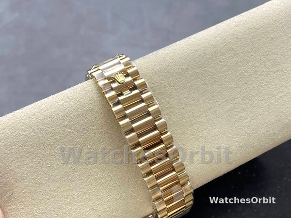 Rolex Day-Date 228348RBR 0043 Black Diamond Dial Diamond Bezel 40mm Mens Replica Watch