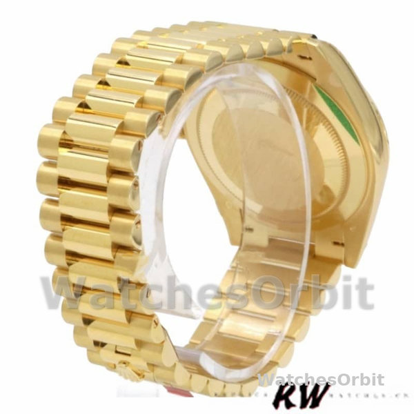 Rolex Day-Date 228348RBR Black Diagonal Motif Dial Diamond Bezel 40mm Mens Replica Watch